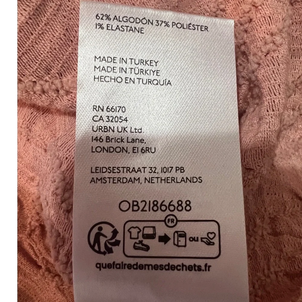 Anthropologie Women Mauve Pink Crinkle Textured‎ Mock Neck Top OB2186688 Medium